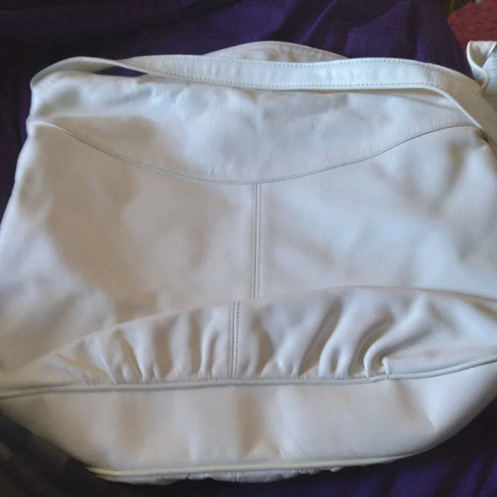 Halston White Leather Shoulder Bag | 13